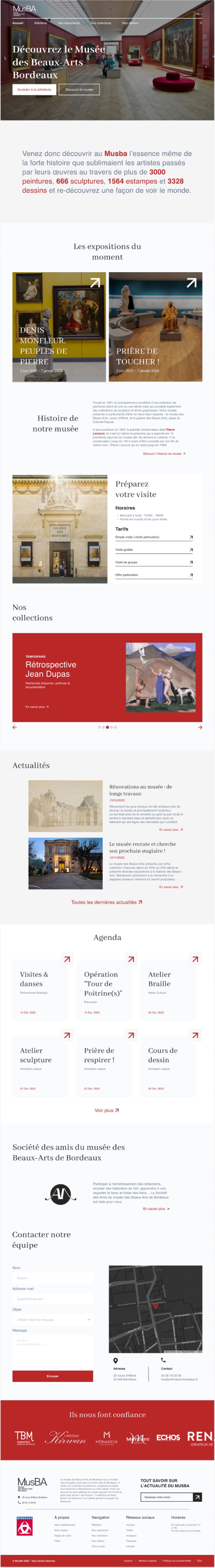 Page d'accueil site musba